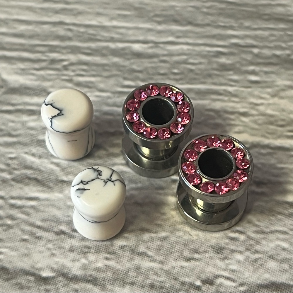 Assorted Plug Earrings Set of 2  6mm